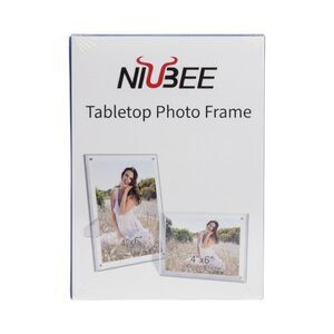 NIUBEE 4x6 Acrylic Picture Frame Set of 2 Clear Tabletop Photo Frames